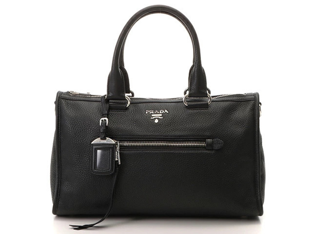 Prada Tessuto Shoulder Bag Black Leather